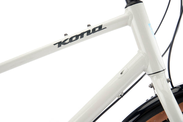 Kona Dew Deluxe Hybrid Bike in Gloss White