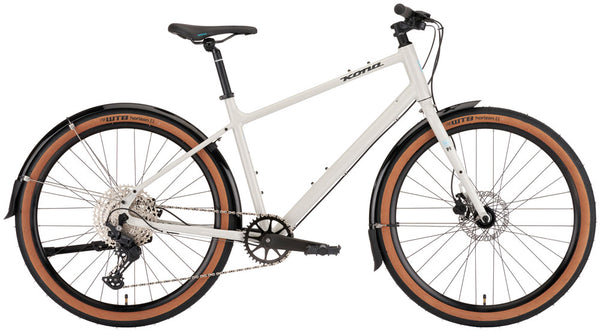 Kona Dew Deluxe Hybrid Bike in Gloss White